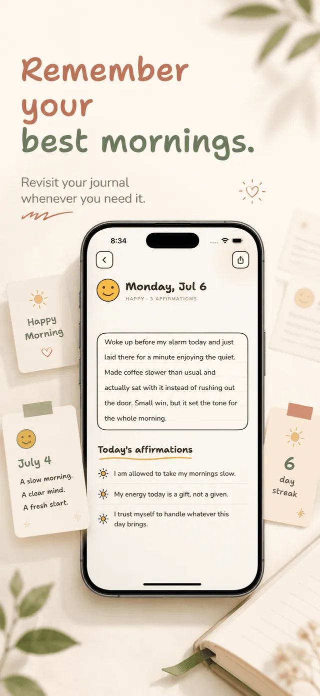 Remember your best mornings — entry detail